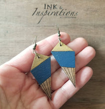 Load image into Gallery viewer, Rain Wood Geometric Dangle Earrings
