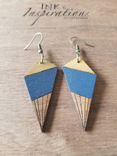 Load image into Gallery viewer, Rain Wood Geometric Dangle Earrings
